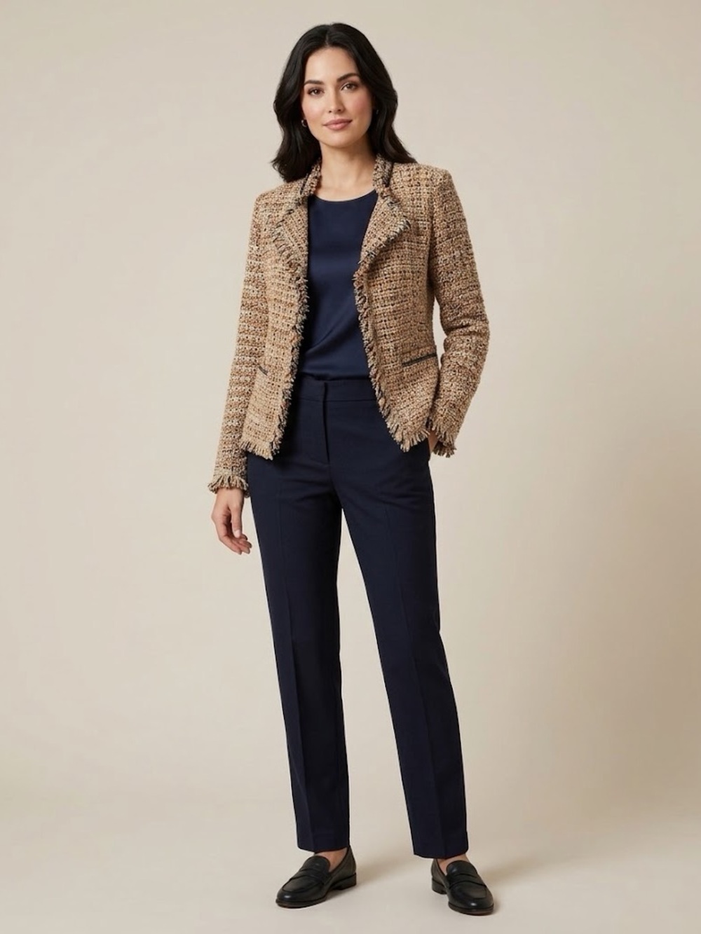 NIC + ZOE - Open Front Blazer with Chain Detailing